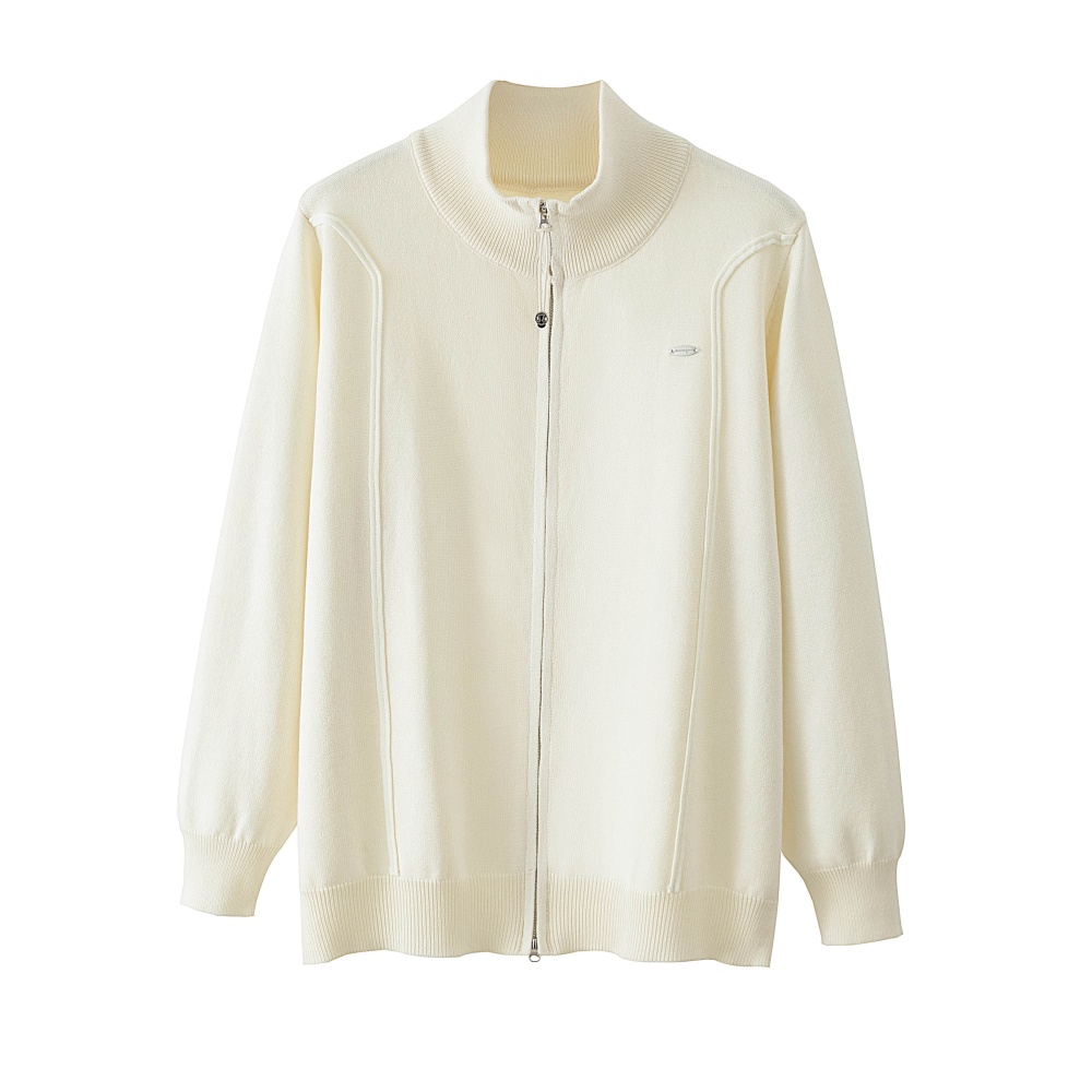 Autumn wears outside niche tops half high collar zip sweater