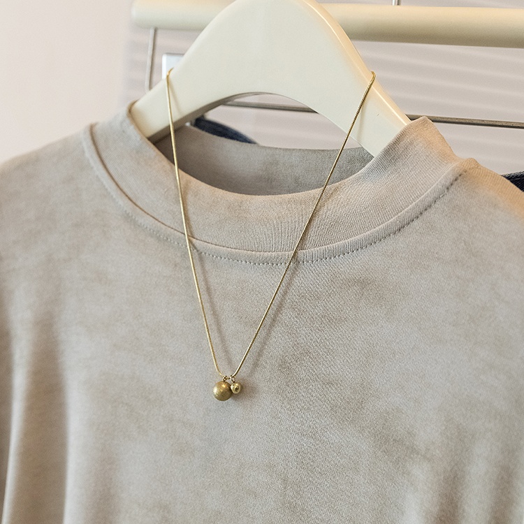Pinched waist pure tops long sleeve slim T-shirt for women