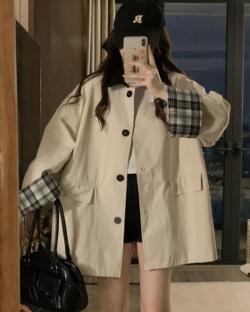 Lapel spring and autumn overcoat Casual coat for women