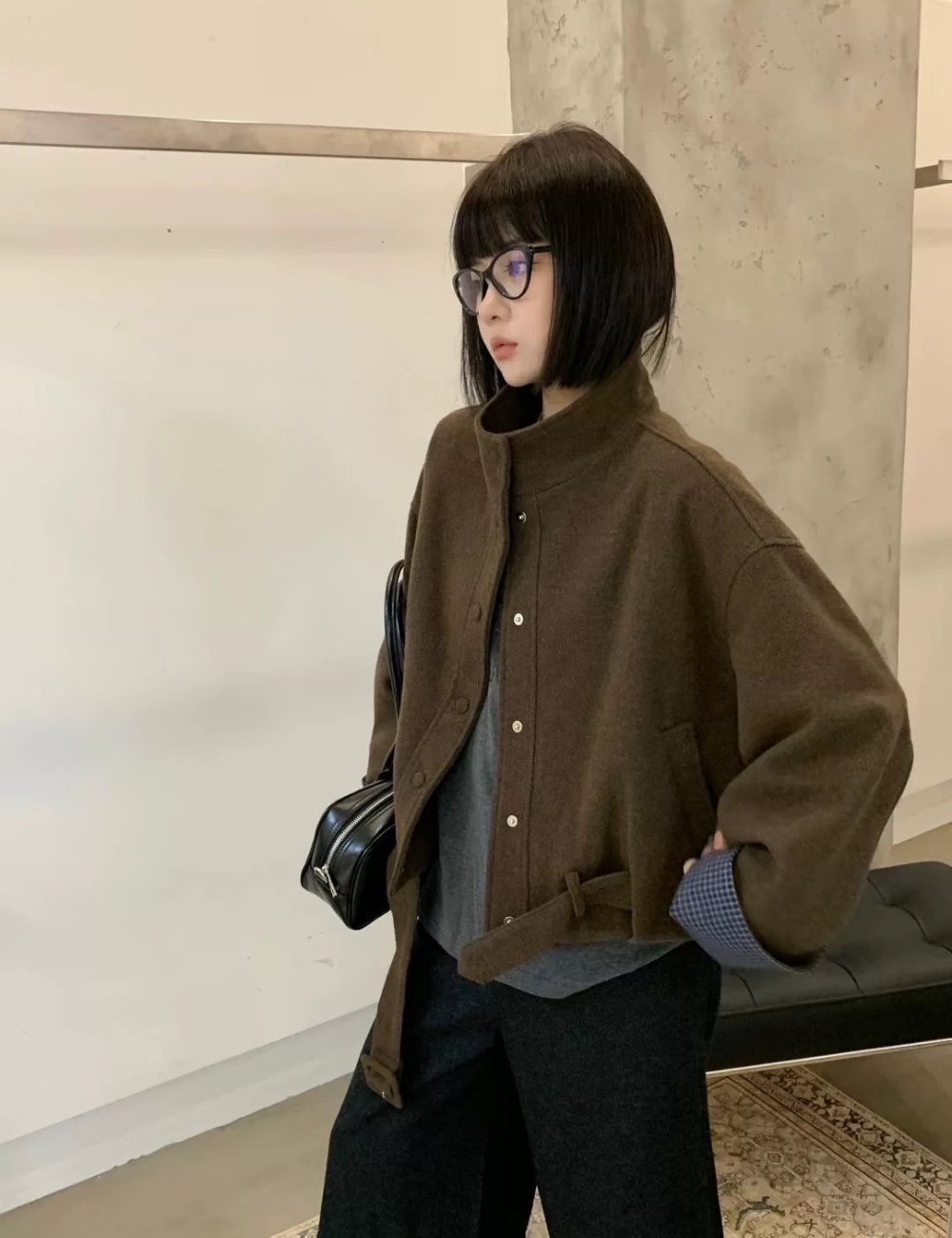 Slim fashion jacket loose woolen coat for women