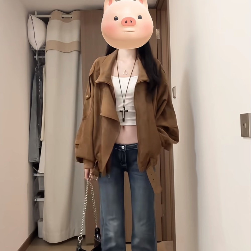 Locomotive autumn work clothing suede coat
