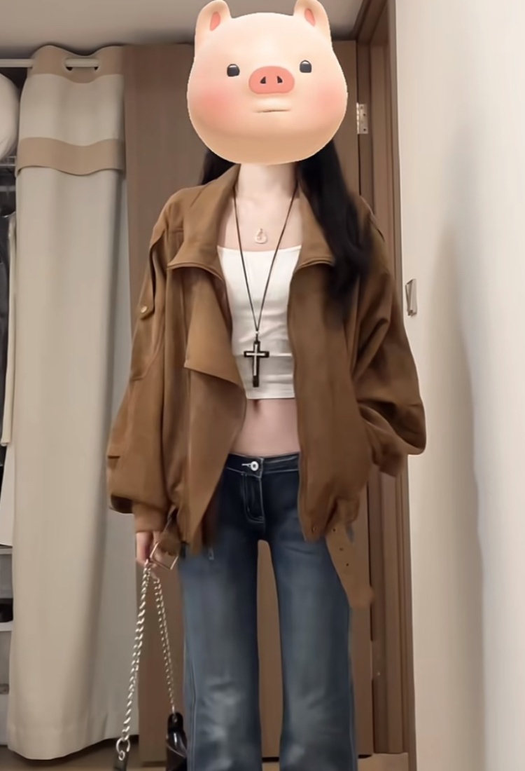 Locomotive autumn work clothing suede coat