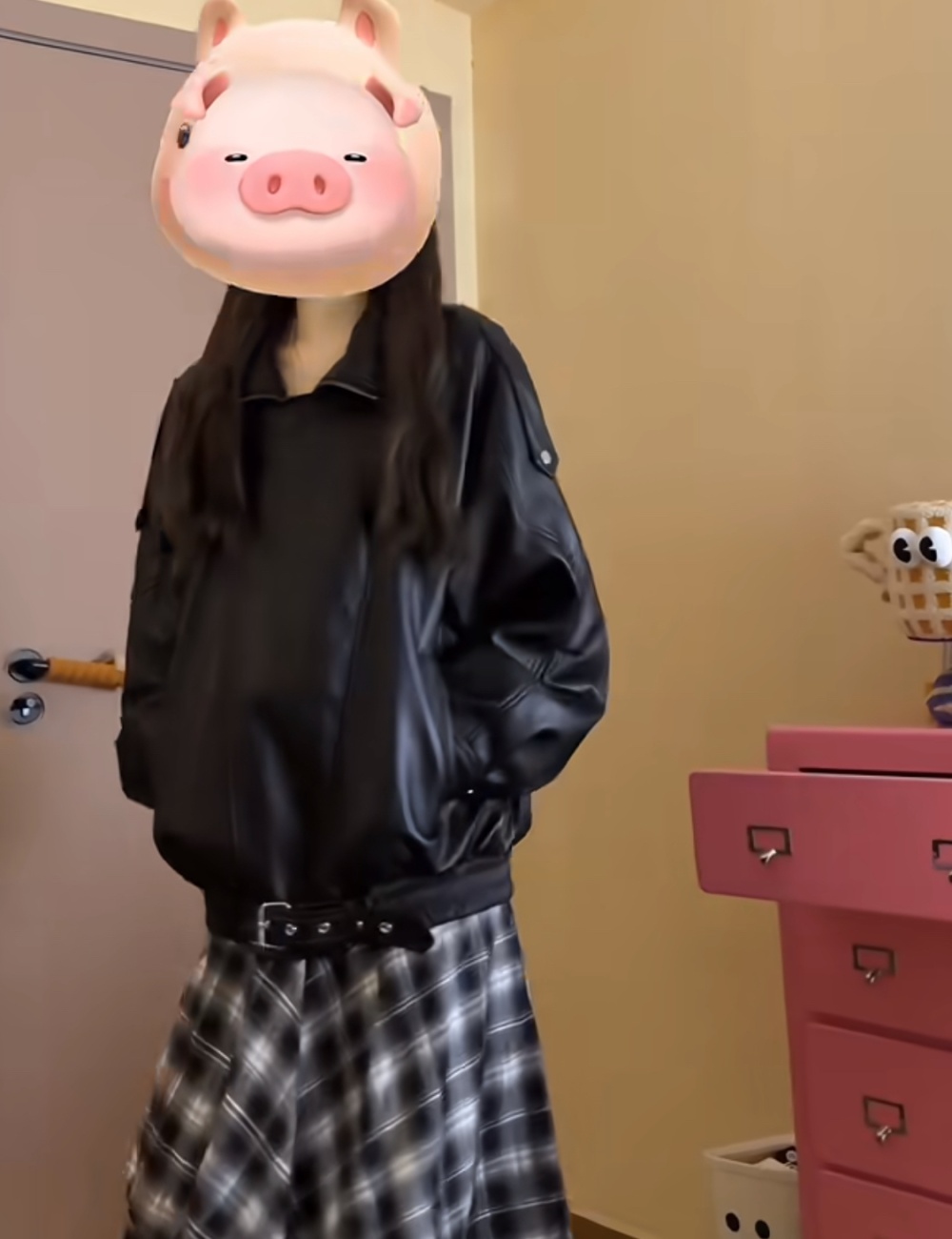 Black unique coat locomotive leather coat for women