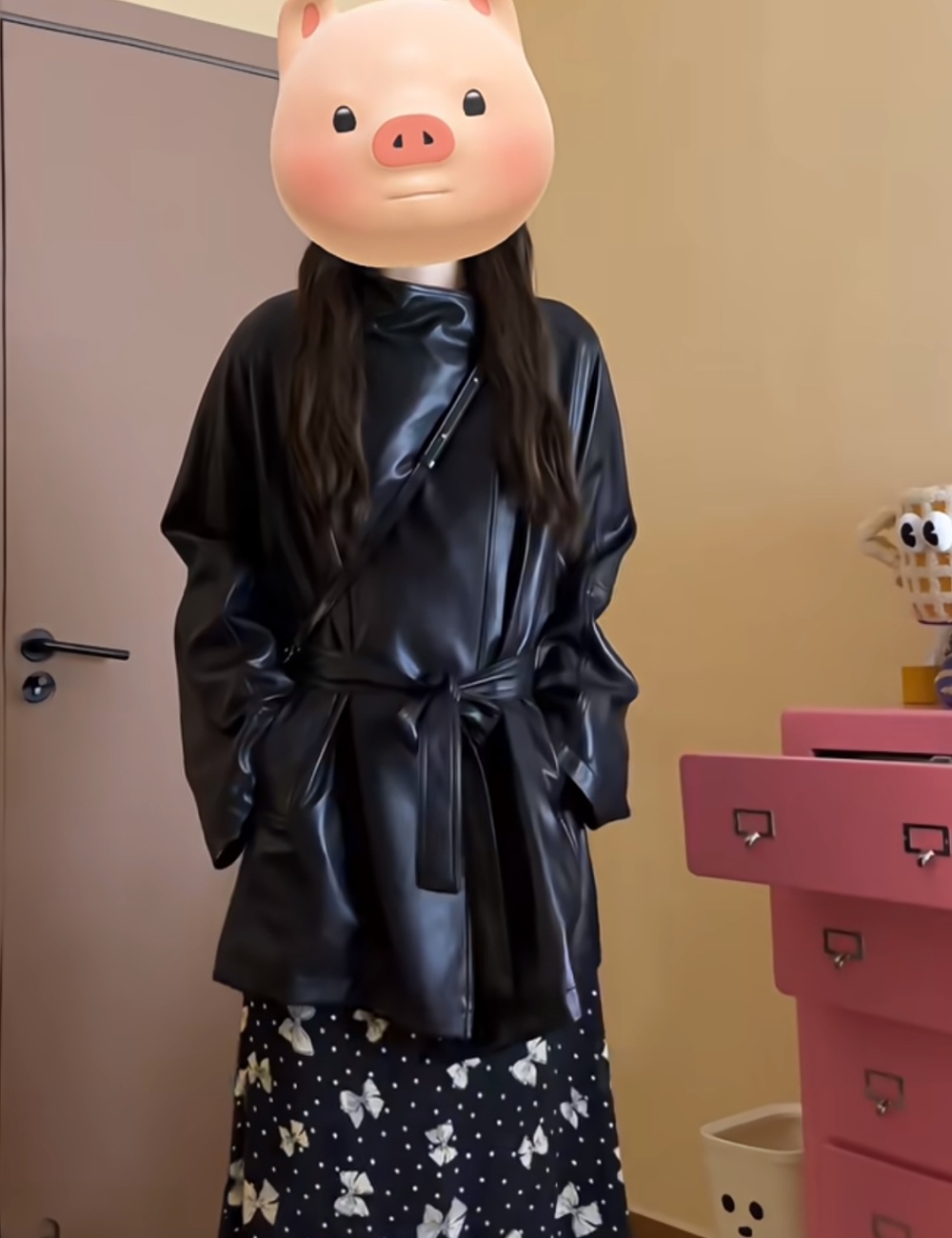 Loose niche coat autumn retro leather coat