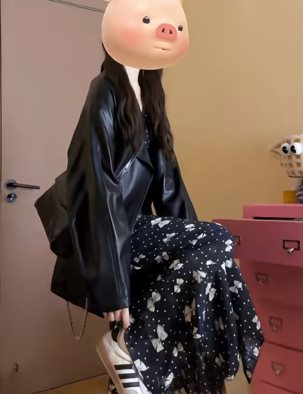 Loose niche coat autumn retro leather coat