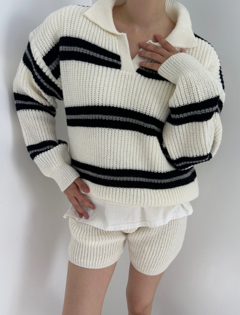 Korean style sweater all-match shorts a set for women
