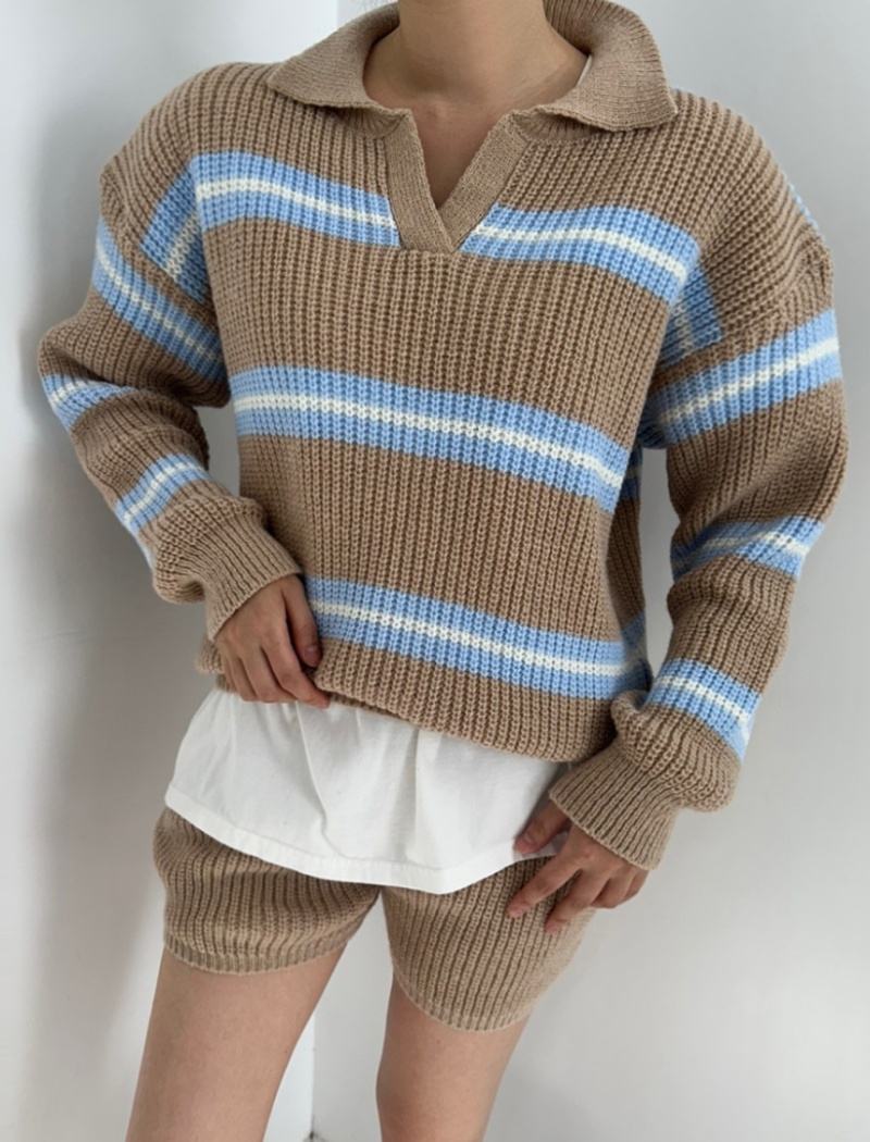 Korean style sweater all-match shorts a set for women