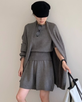 France style coat all-match shorts 3pcs set