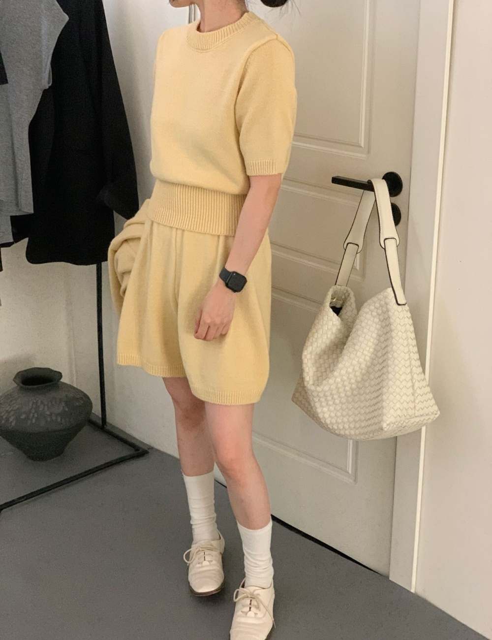 France style coat all-match shorts 3pcs set