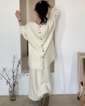Pullover loose short skirt Korean style sweater 2pcs set
