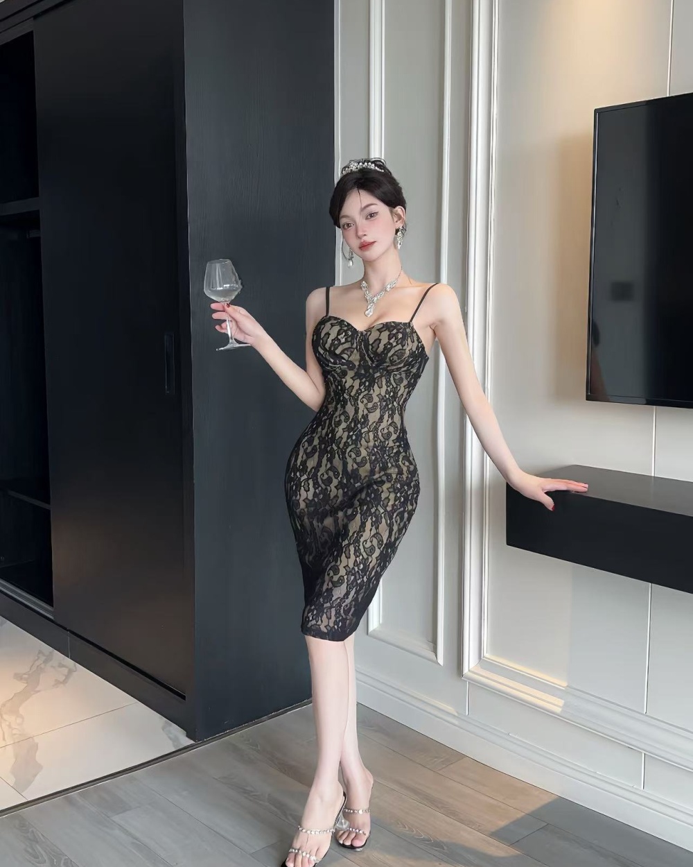 Slim package hip dress temperament sexy formal dress