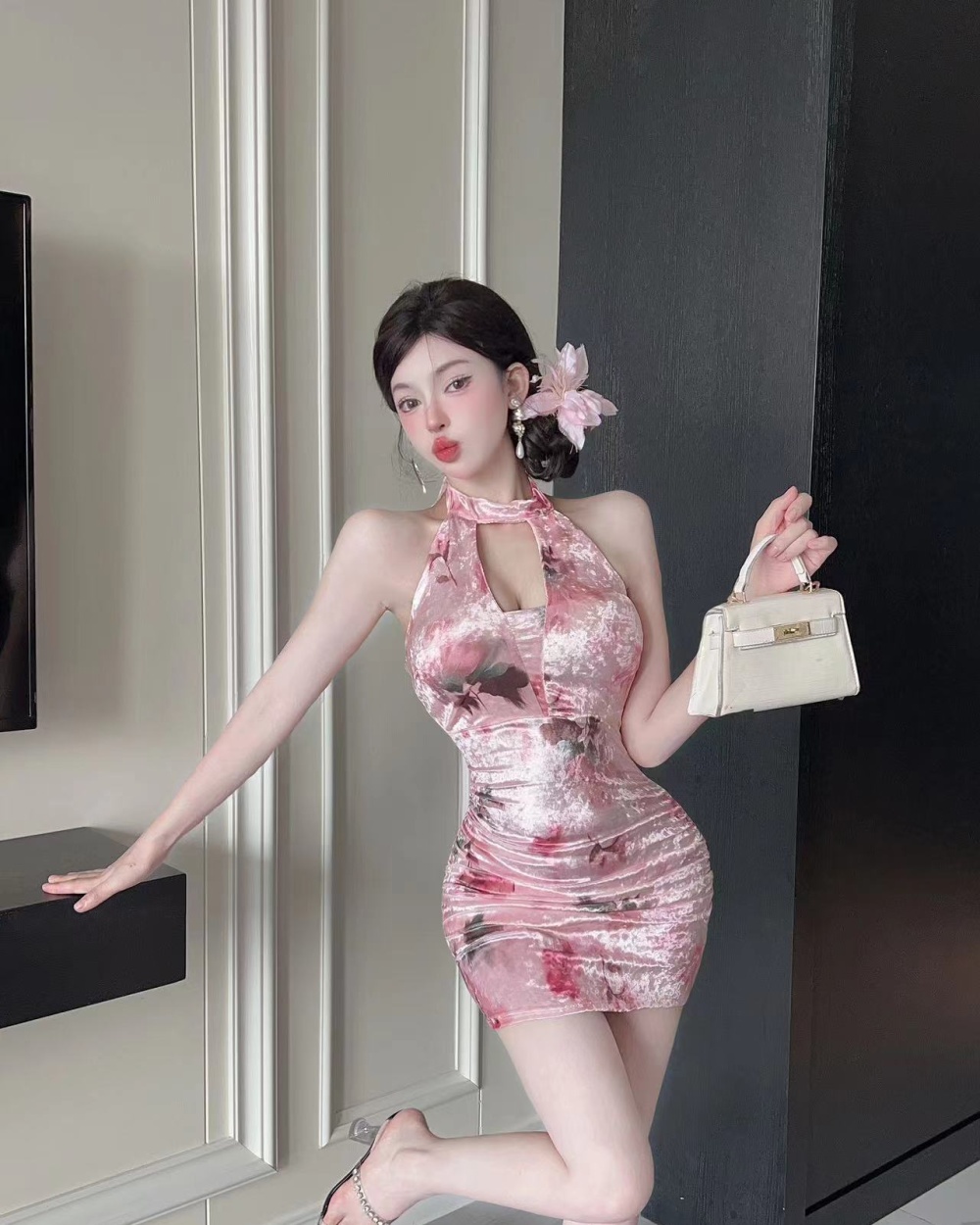 Package hip Chinese style long dress sexy slim cheongsam