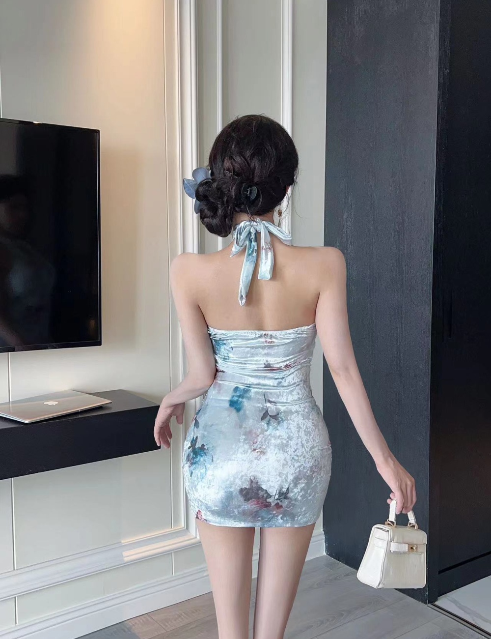 Package hip Chinese style long dress sexy slim cheongsam