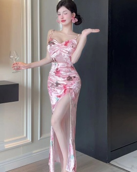 Fashion slim spicegirl printing elegant sweet dress