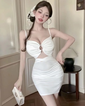 Spicegirl sexy tight halter hollow pure dress