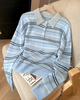 Autumn and winter sweater mixed colors tops for women