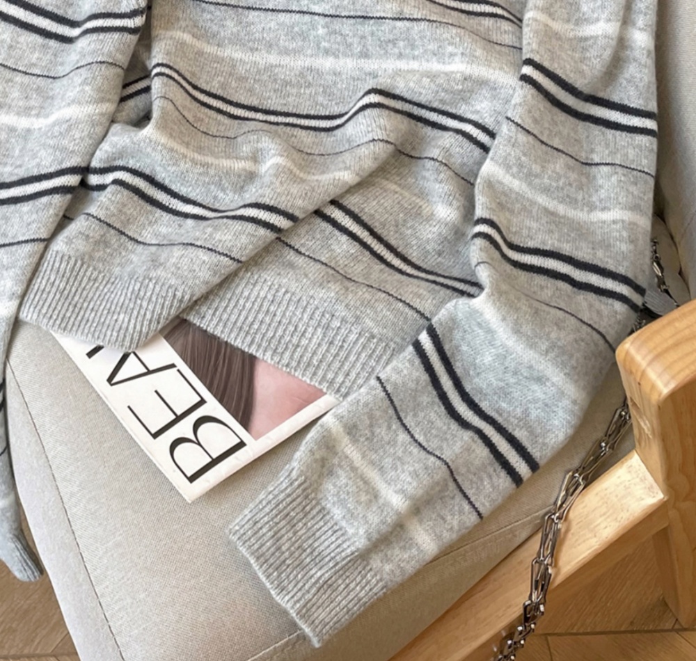 Autumn and winter sweater mixed colors tops for women