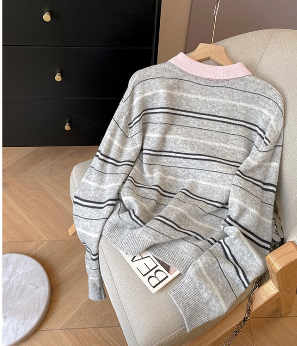 Autumn and winter sweater mixed colors tops for women