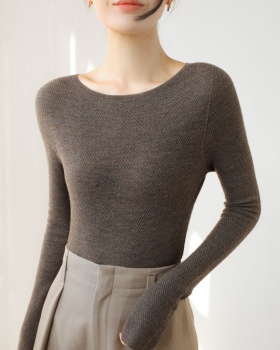 France style slim bottoming gray unique sweater