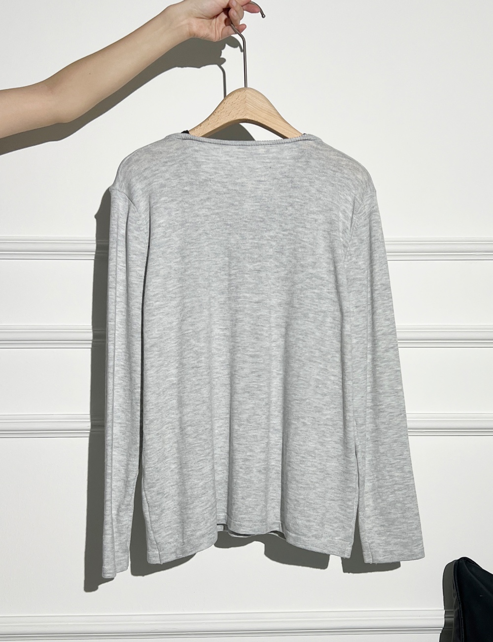 Pseudo-two mixed colors halter long sleeve tops for women