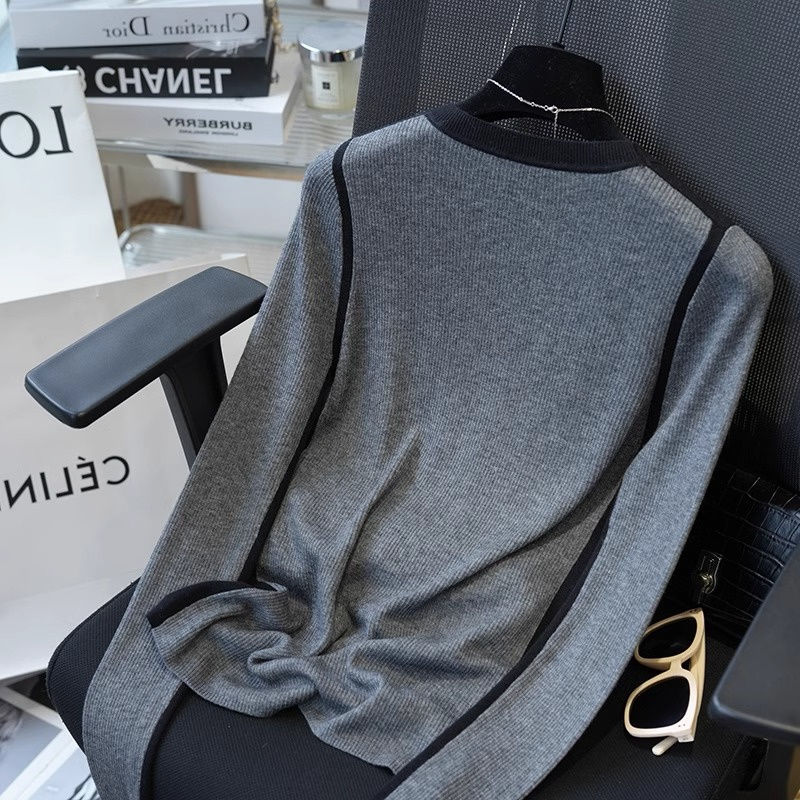Simple fashion sweater splice bottoming shirt