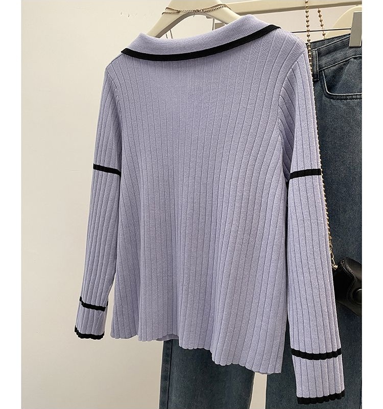 Pit stripe fat sweater autumn and winter tops for women