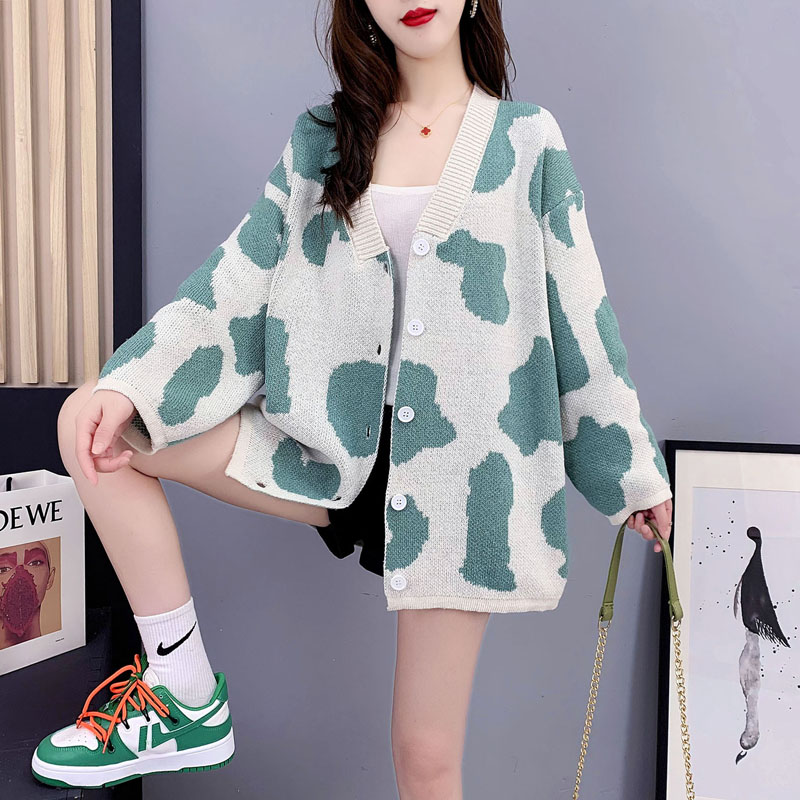 Autumn and winter long coat loose thick sweater for women
