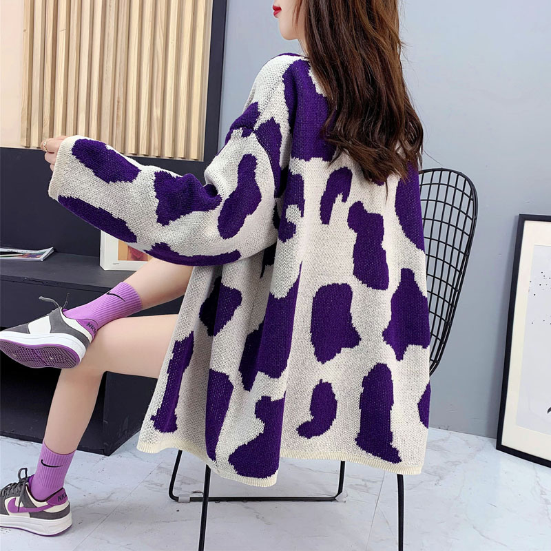 Autumn and winter long coat loose thick sweater for women