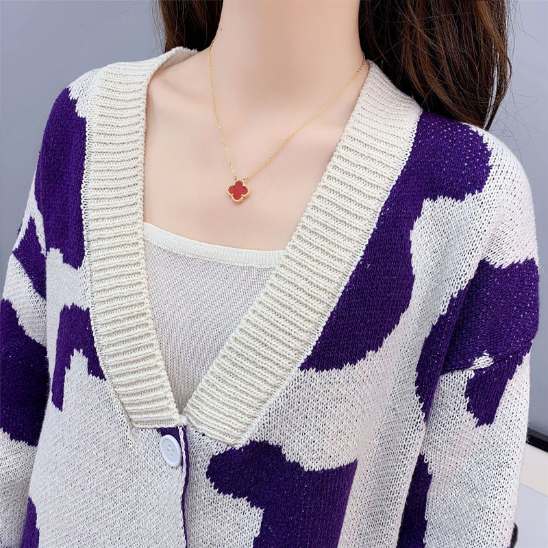 Autumn and winter long coat loose thick sweater for women