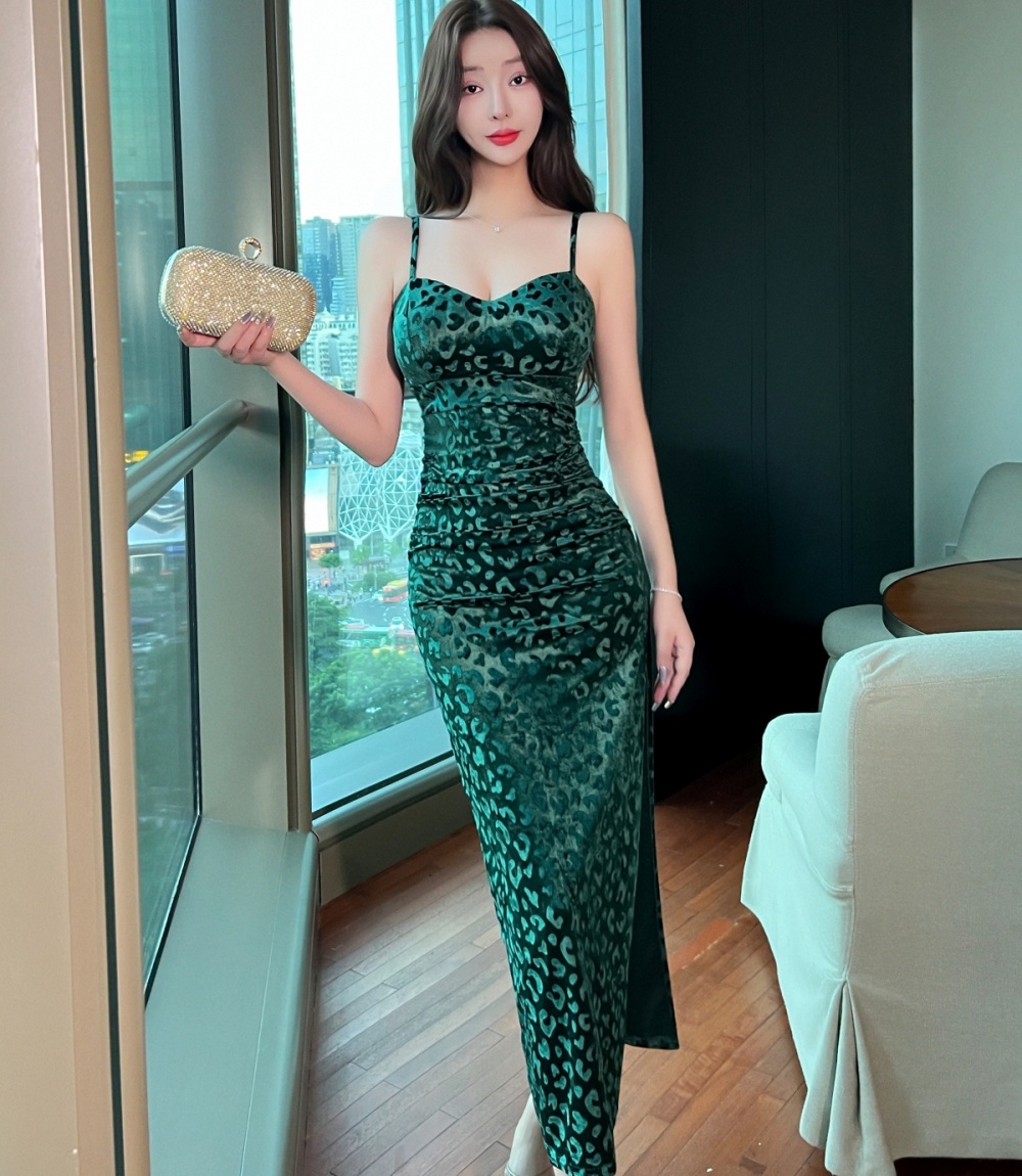 Sling long formal dress slim bottoming dress