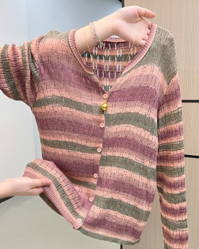 Knitted long sleeve sweater autumn and winter tops