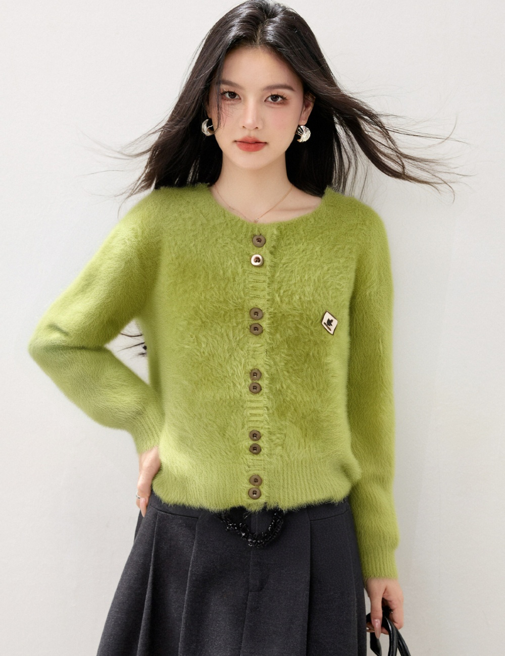 Knitted long sleeve coat lazy Casual cardigan