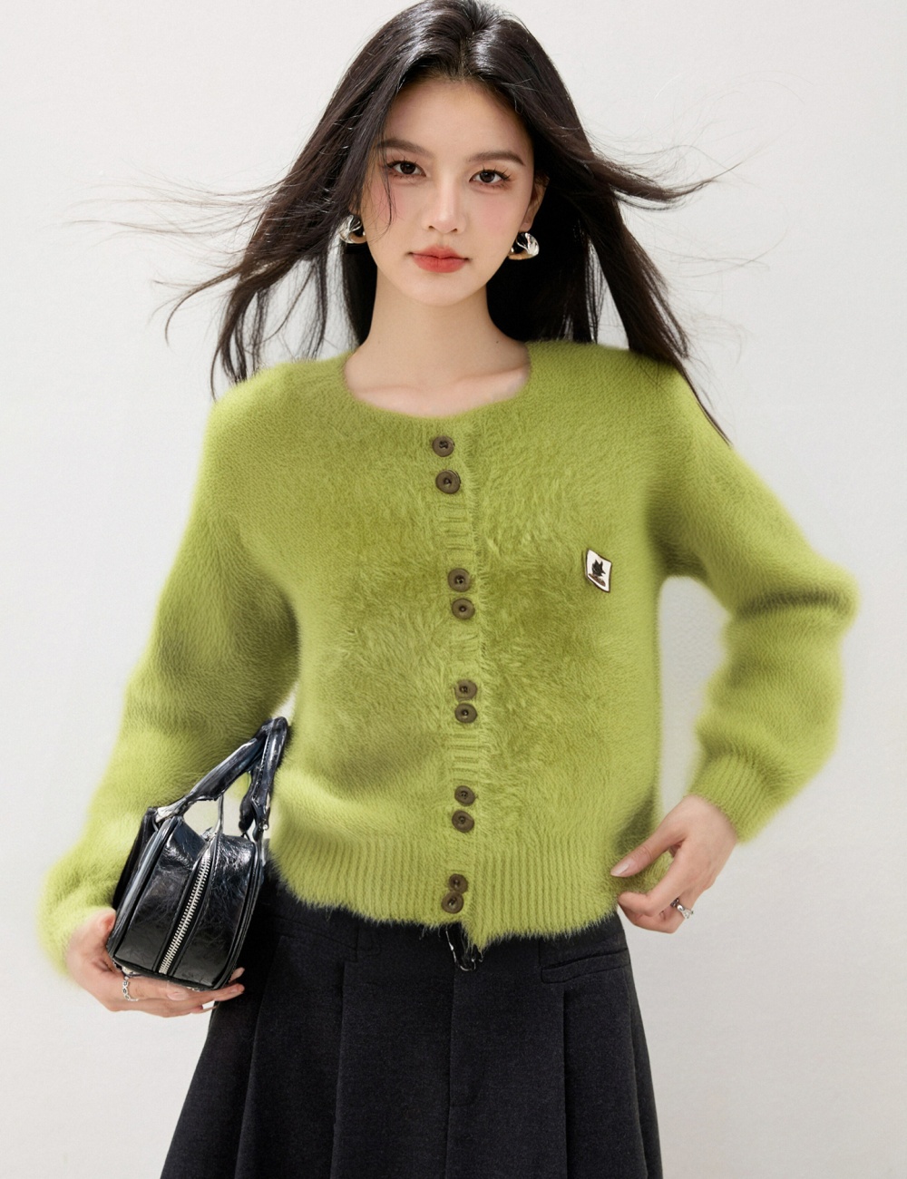 Knitted long sleeve coat lazy Casual cardigan