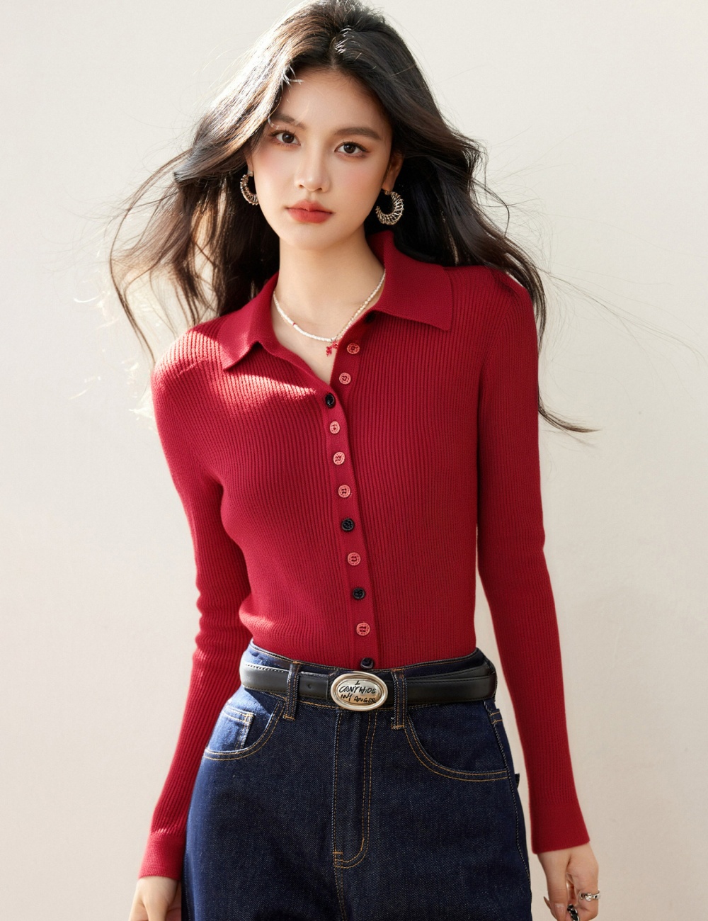 Retro sweater inside the ride tops for women