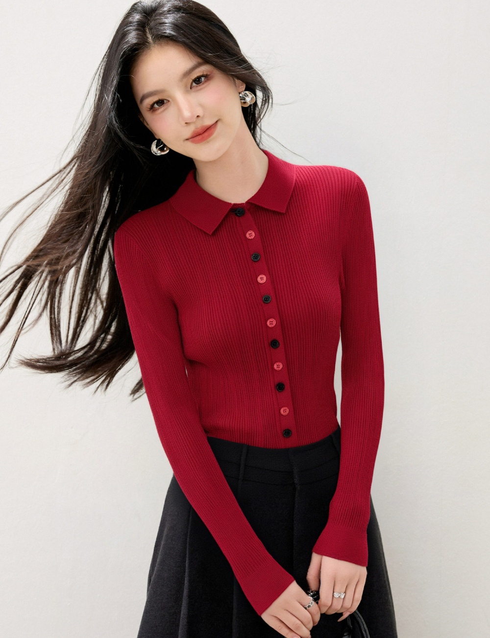Retro sweater inside the ride tops for women