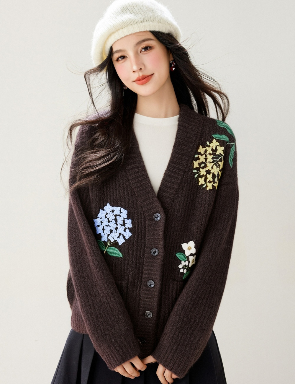 Loose lazy cardigan long sleeve sweater for women