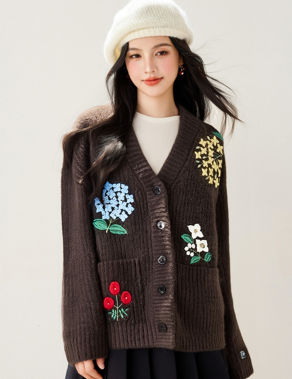 Loose lazy cardigan long sleeve sweater for women