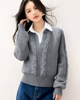 Casual autumn sweater long sleeve tops for women