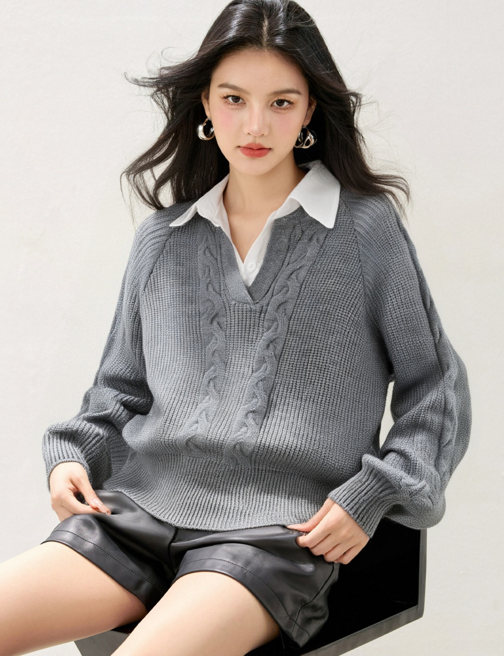 Casual autumn sweater long sleeve tops for women