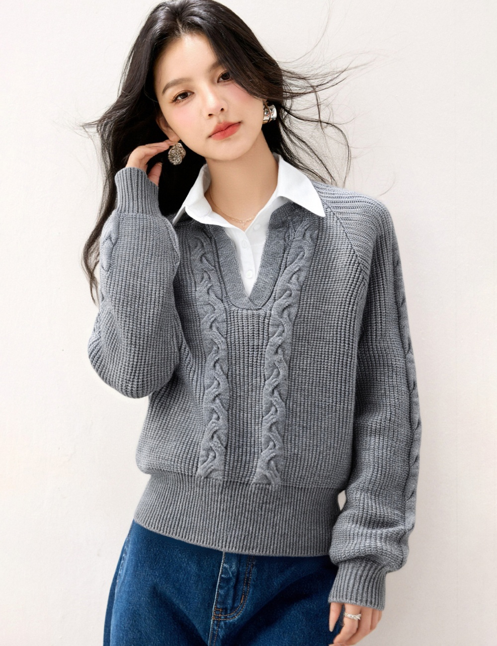 Casual autumn sweater long sleeve tops for women