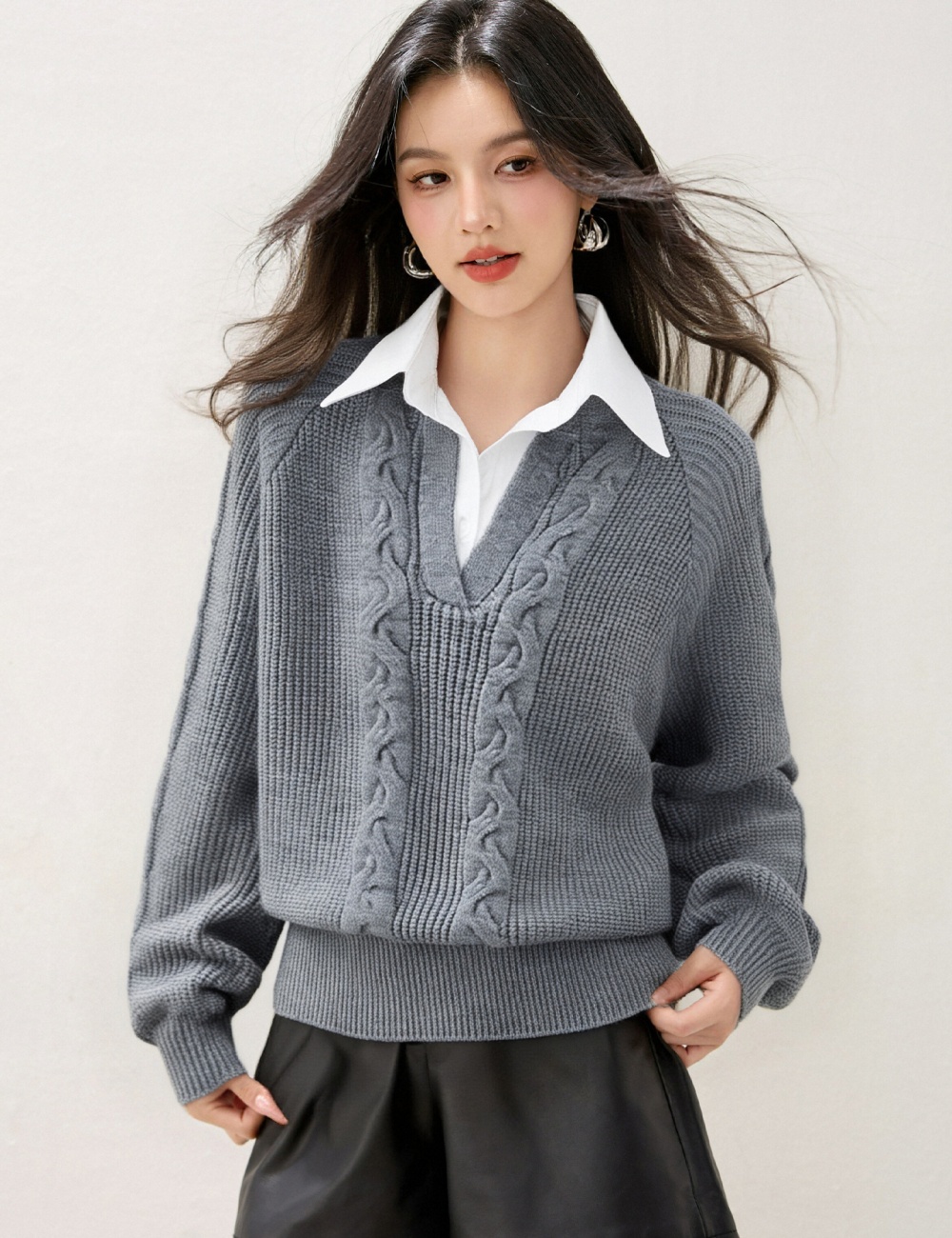 Casual autumn sweater long sleeve tops for women