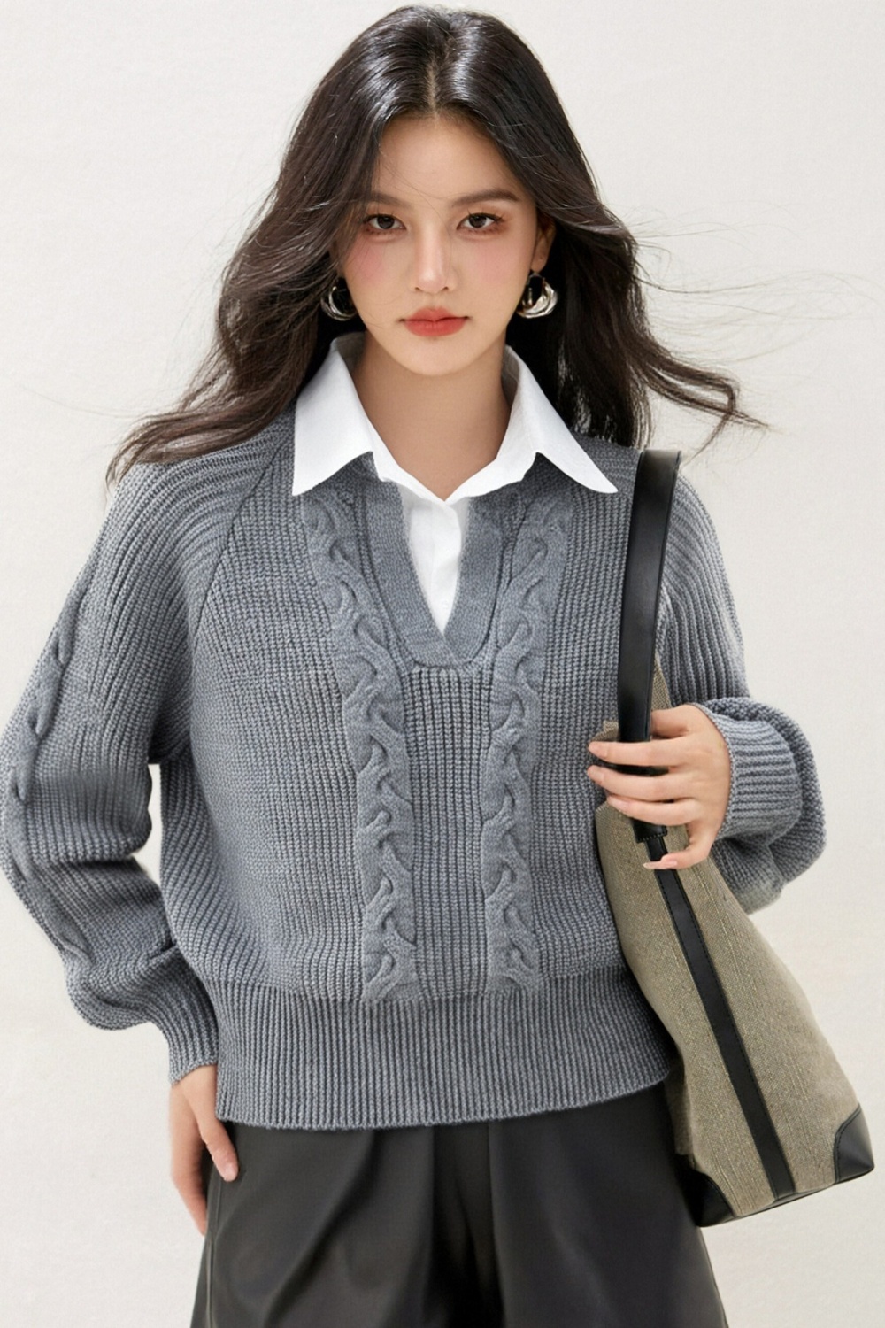 Casual autumn sweater long sleeve tops for women