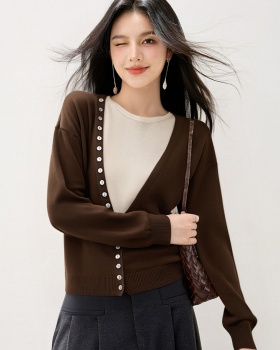 Mixed colors sleeveless coat bottoming cardigan 2pcs set