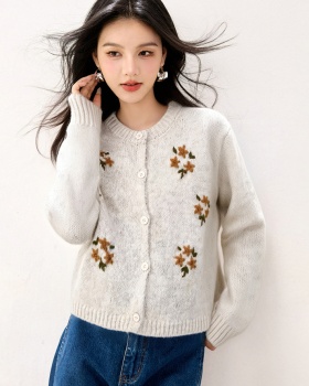 Embroidered tops Korean style coat for women