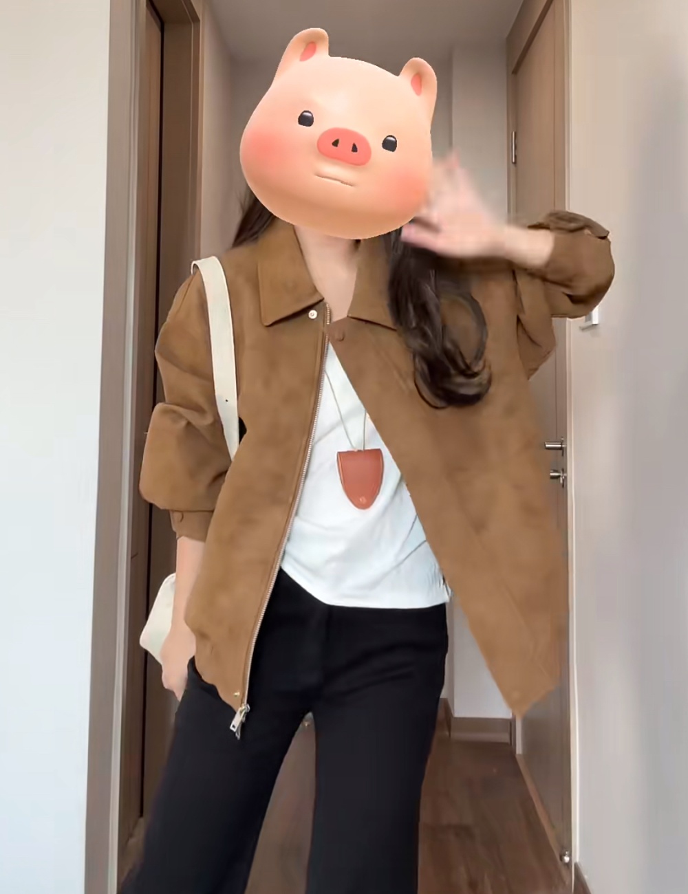 Spring and autumn autumn American style coat brown short tops