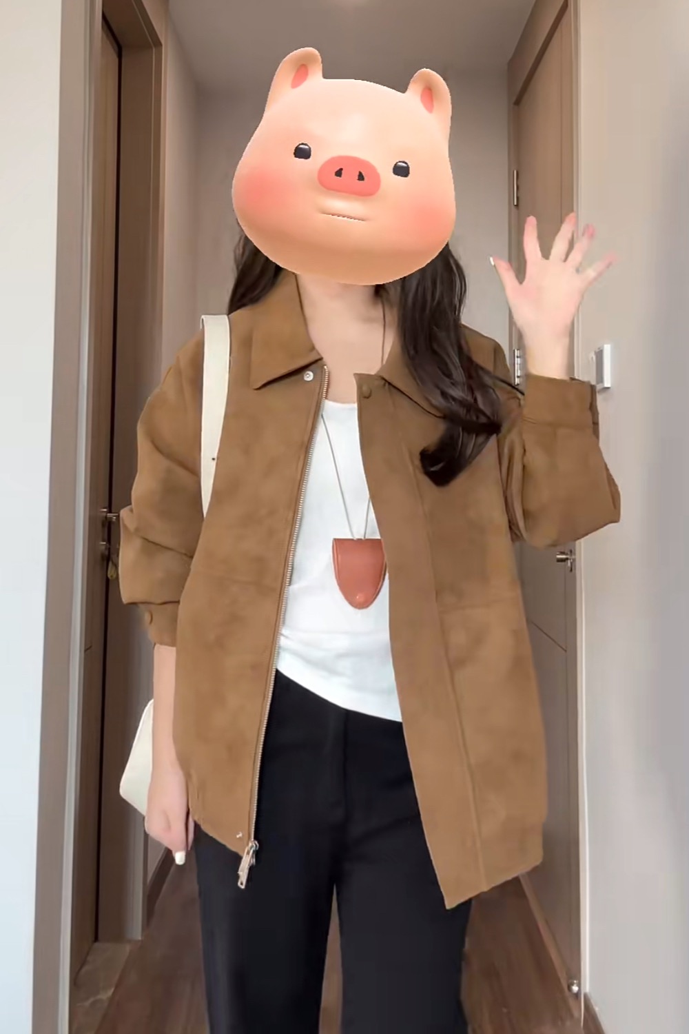 Spring and autumn autumn American style coat brown short tops