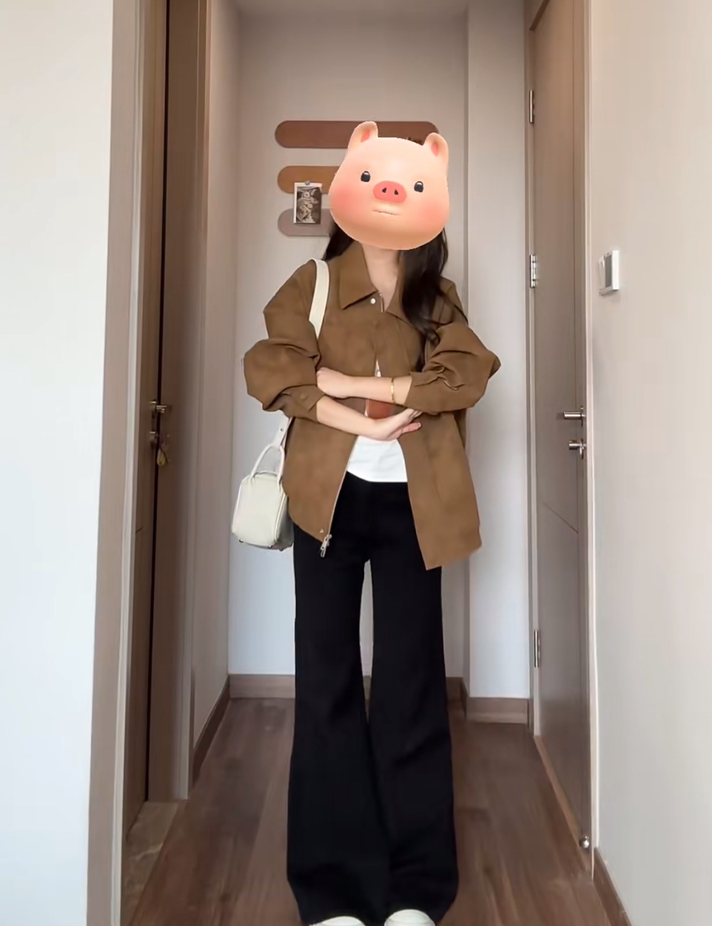 Spring and autumn autumn American style coat brown short tops