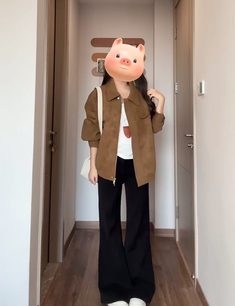 Spring and autumn autumn American style coat brown short tops