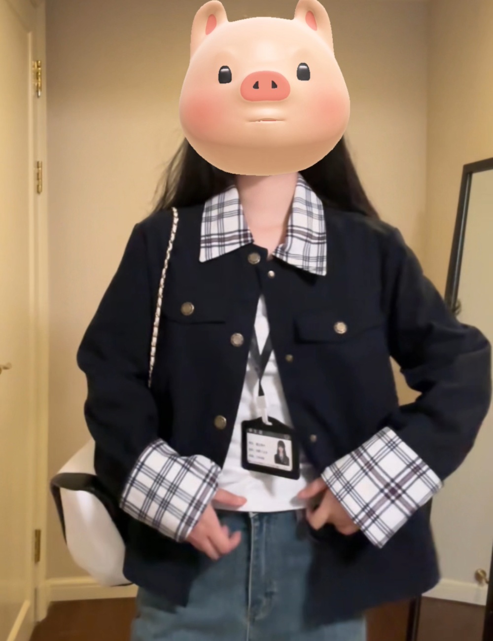 Splice plaid coat Casual jacket for women