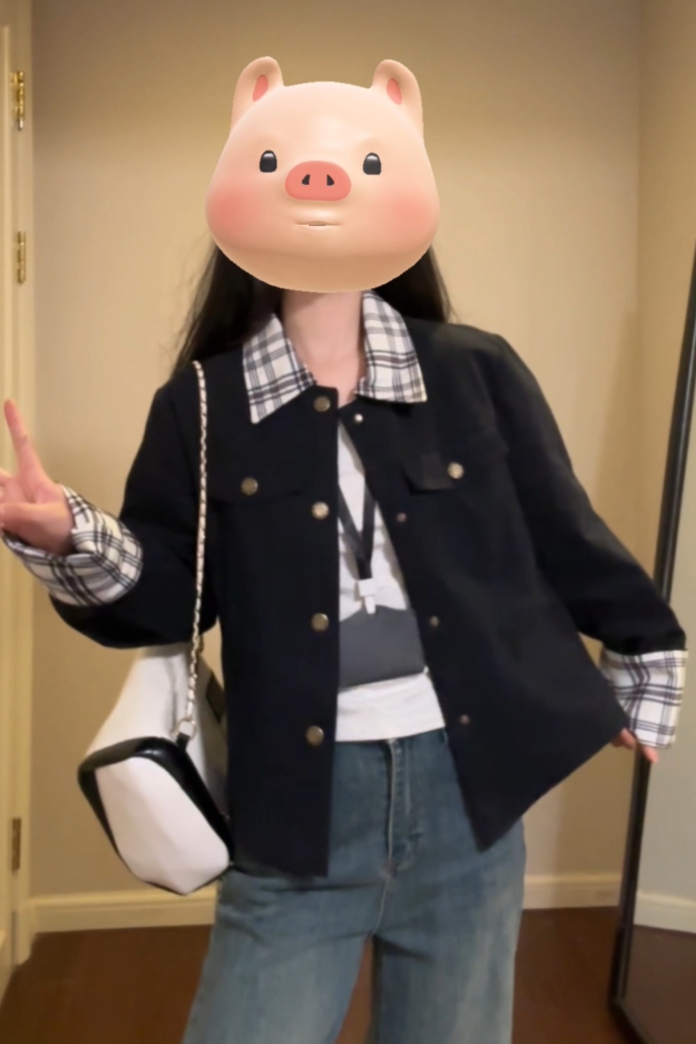 Splice plaid coat Casual jacket for women